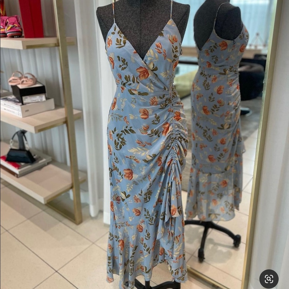 Garthered Side Surpice Midi Dress by Floret Studios Nordstrom